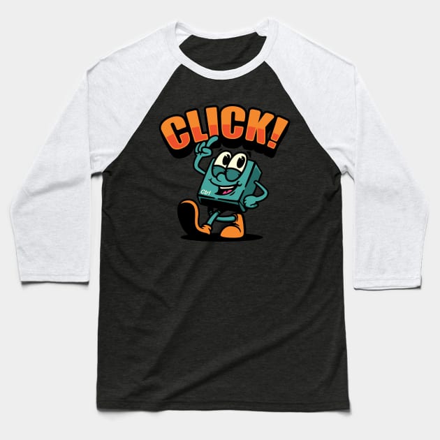 CLICK! CLICK! Baseball T-Shirt by Rockartworks